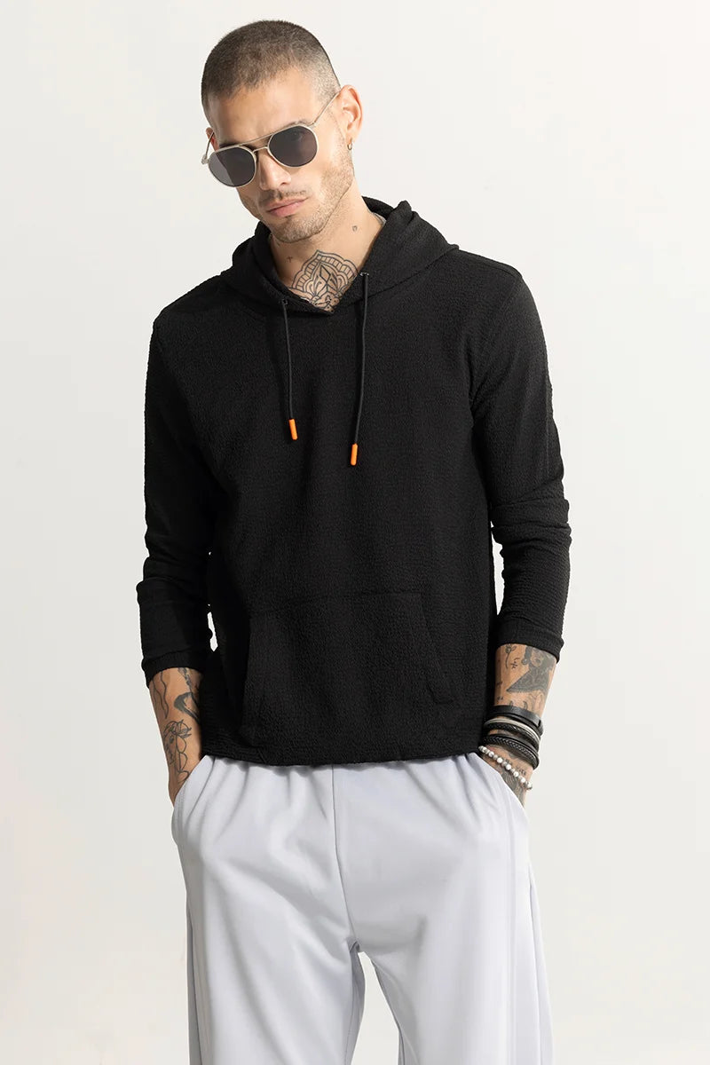 Lazy Hoodie -Sqishy Black Hoodie