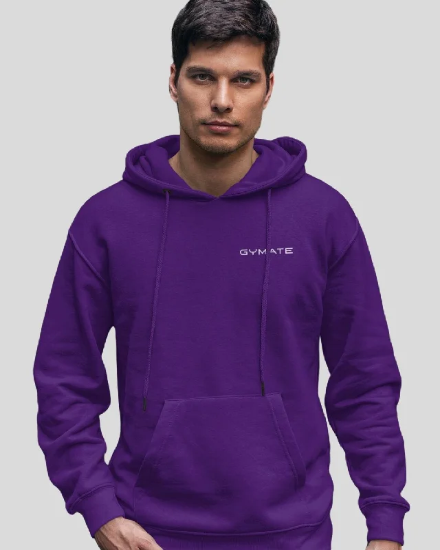 Getaway Hoodie -Mens Purple Hoodies Designer Gymate Original small logo [chest]