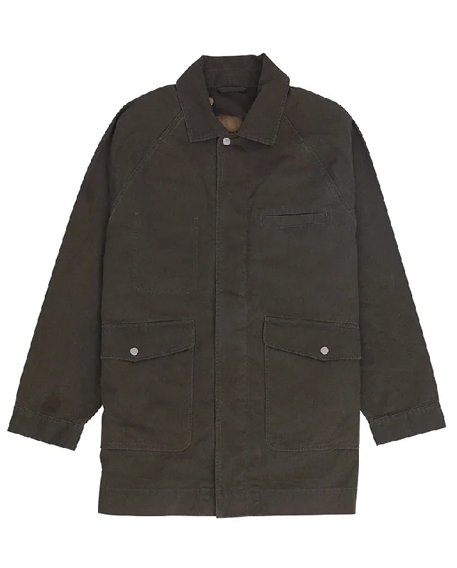 Battery Heated Jacket -Car Coat Dark Sage Twill