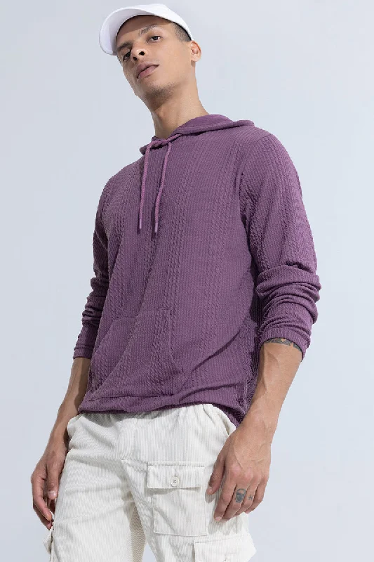 Fair Trade Hoodie -Liney Purple Hoodie