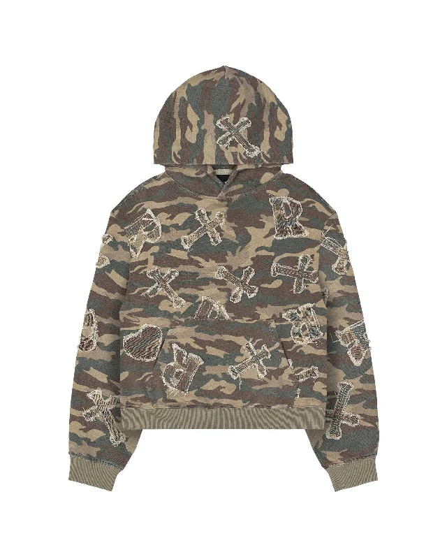 Hiking Sweatshirt -Camo Patch Hoodie