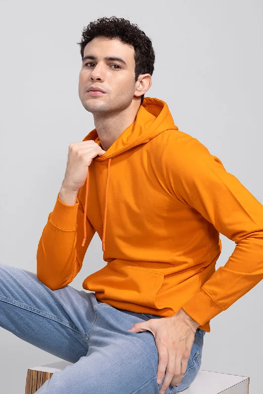 Open Hoodie -Solid Orange Hoodie