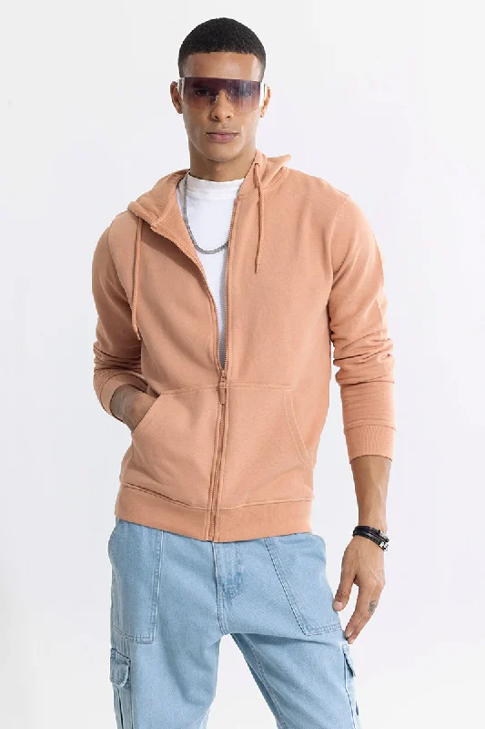 Tropical Hoodie -Rollick Camel Brown Hoodie