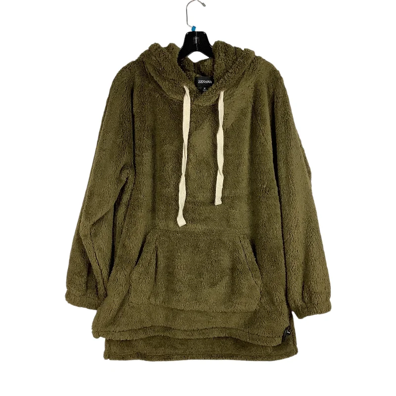 Divine Sweatshirt -Sweatshirt Hoodie By Zenana Outfitters In Green, Size: M