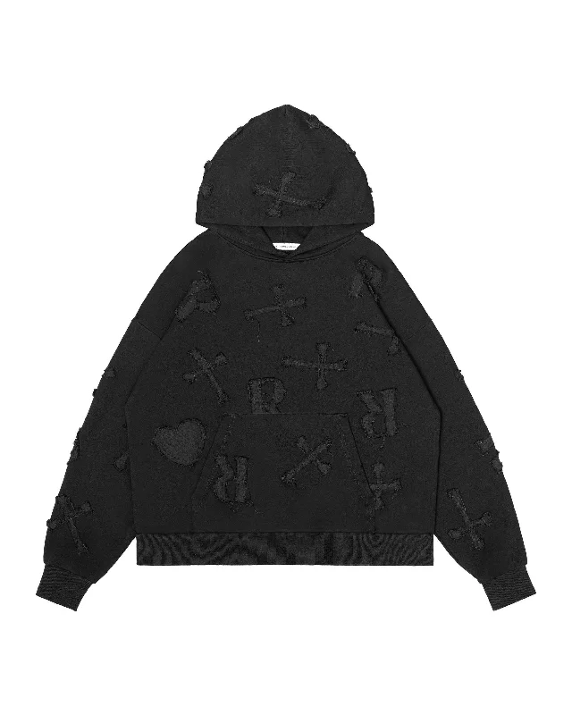 Women’s Sweatshirt -Black Patch Hoodie