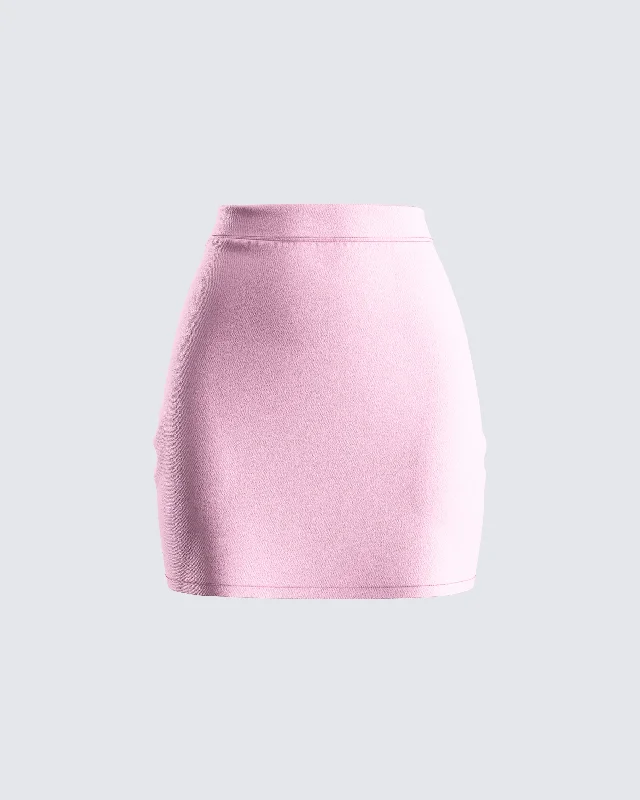 high rise pleated mini skirts -Teresa Pink High Waist Mini Skirt