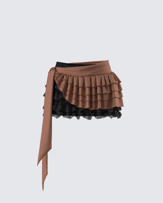 stylish tiered skirts -Dovie Multi Ruffle Layered Skirt