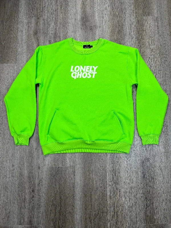 Gym Sweatshirt -Sweatshirt Crewneck By LONELY GHOSTS In Green, Size: L