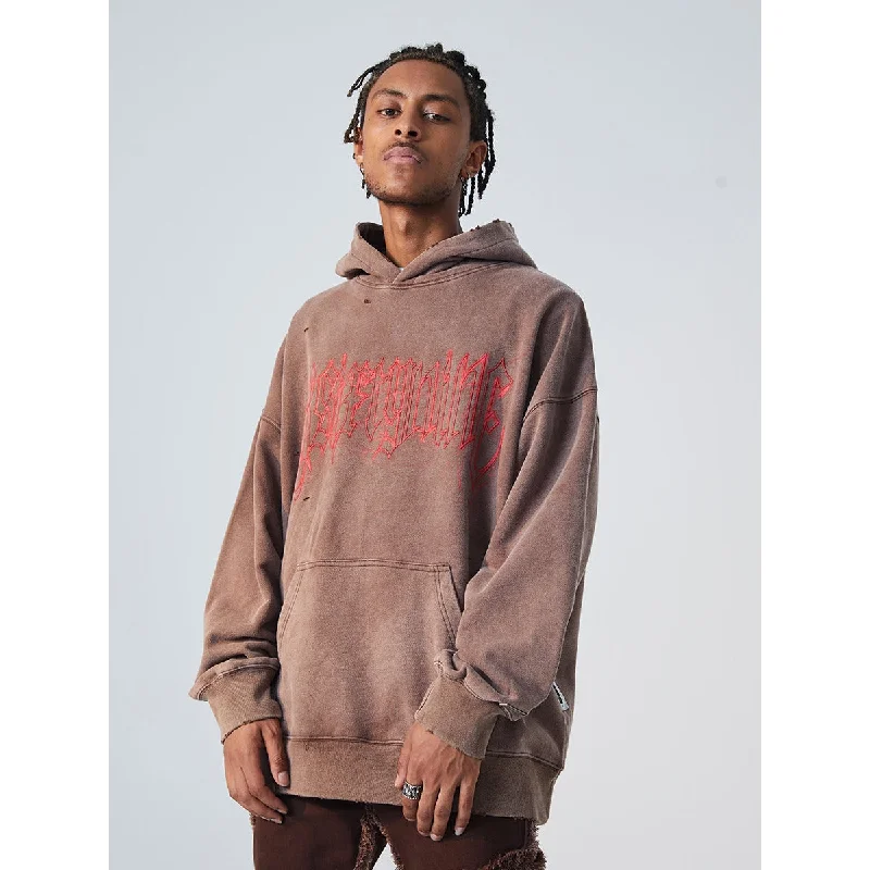 Windproof Hoodie -Embroidered Old English Hoodie