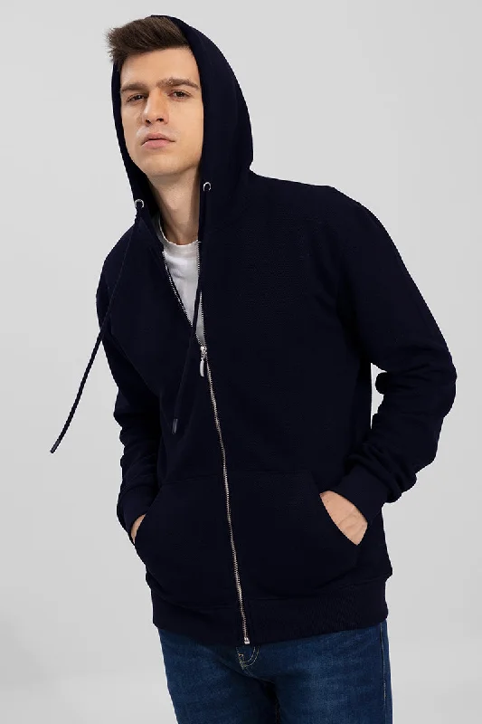 Pastel Hoodie -Cruz Navy Knitted Hoodie