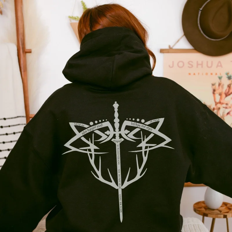 Snow Hoodie -To Whatever End with Aelin Tattoo on the Back Hoodie