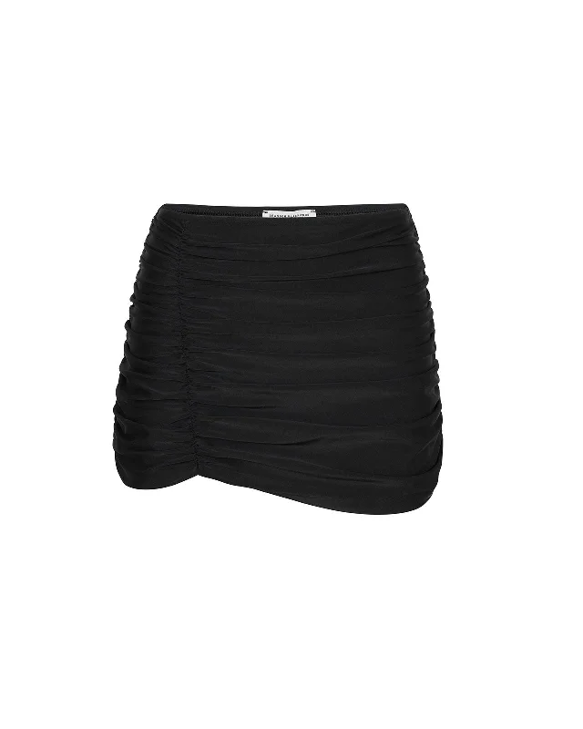 soft modal denim skirts -Ruched Swim Skirt