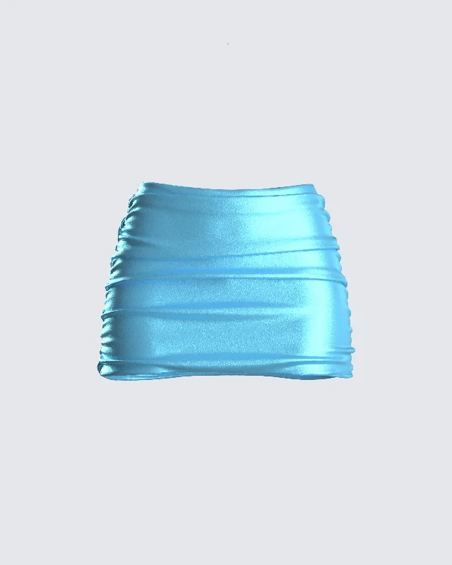 stylish tiered maxi skirts -River Blue Satin Mini Skirt