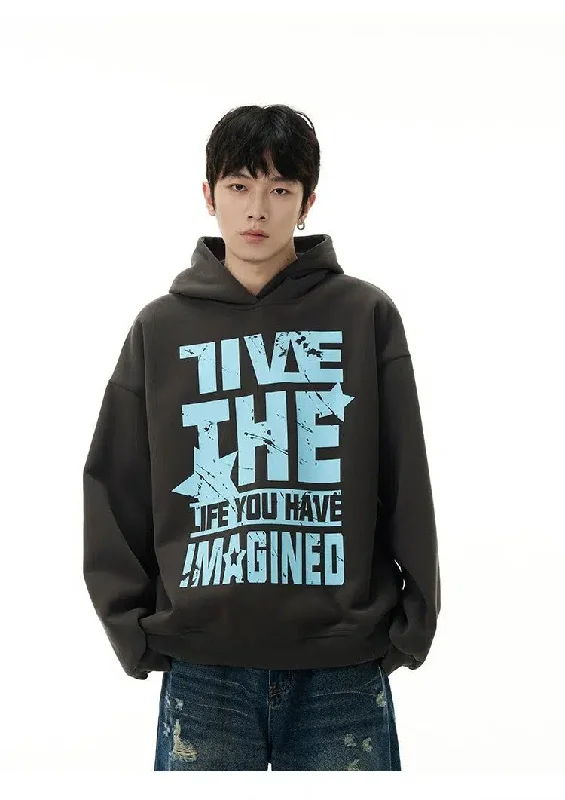 Fashion Hoodie -Slogan Print Hoodie