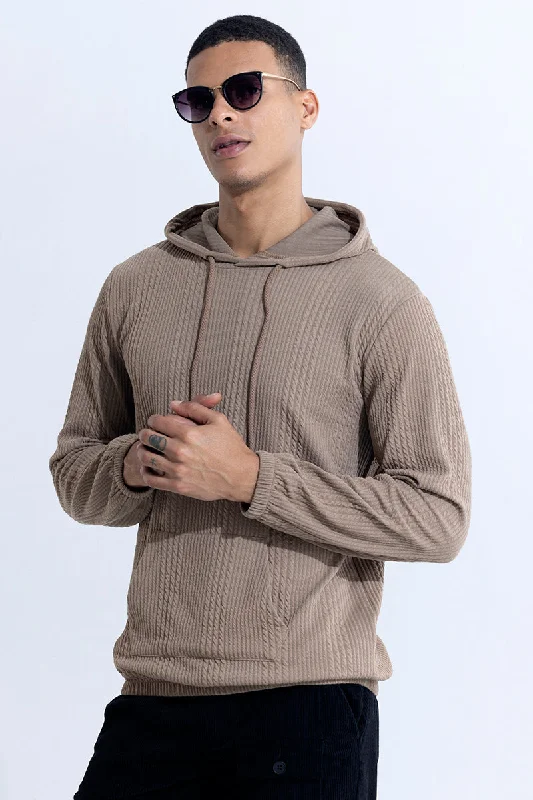 Natural Hoodie -Liney Khaki Hoodie