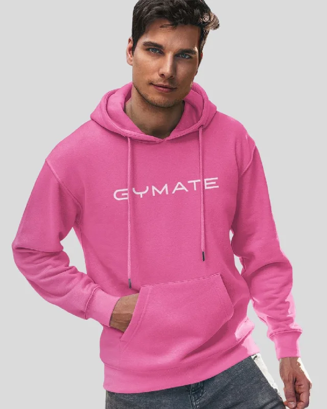 Practical Hoodie -Pink Hoodies Mens Designer Gymate Original [large logo]