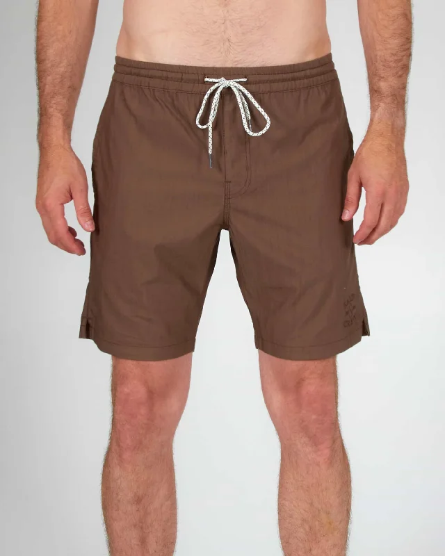 bold plaid chino shorts -Strands Elastic Shorts - Earth