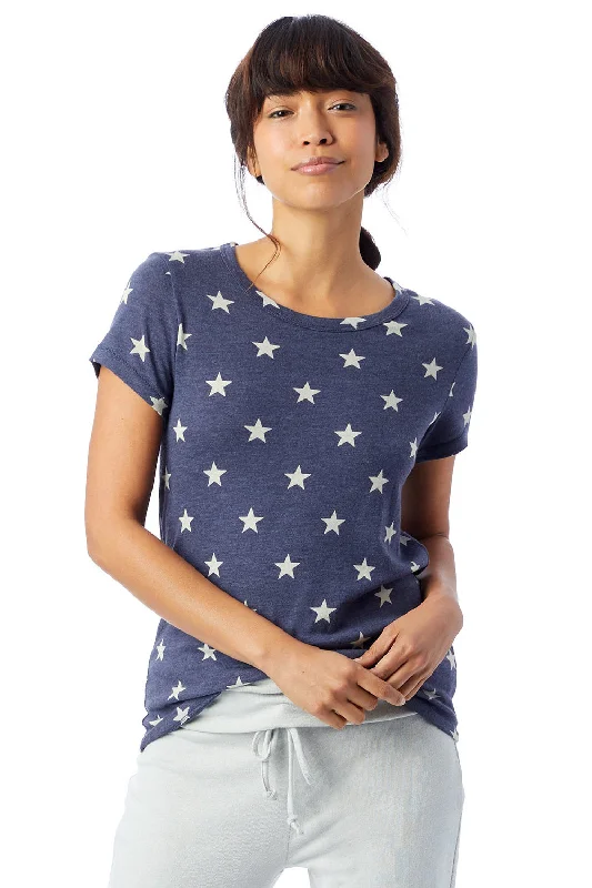 retro gaming t-shirts -Alternative Womens Ideal Short Sleeve Crewneck T-Shirt - Stars