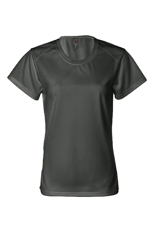 minimalist geometric t-shirts -Badger Womens B-Core Moisture Wicking Short Sleeve Crewneck T-Shirt - Graphite Grey