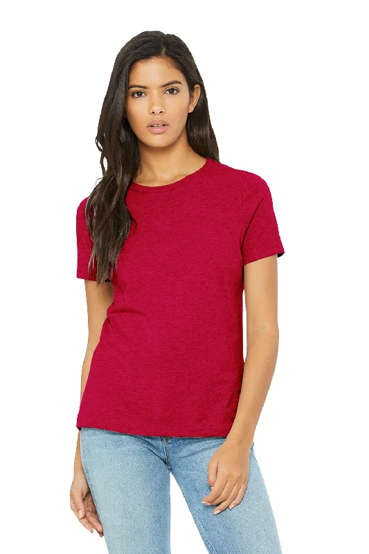 rock trend t-shirts -distressed geometric t-shirts -Bella + Canvas Womens CVC Short Sleeve Crewneck T-Shirt - Heather Red