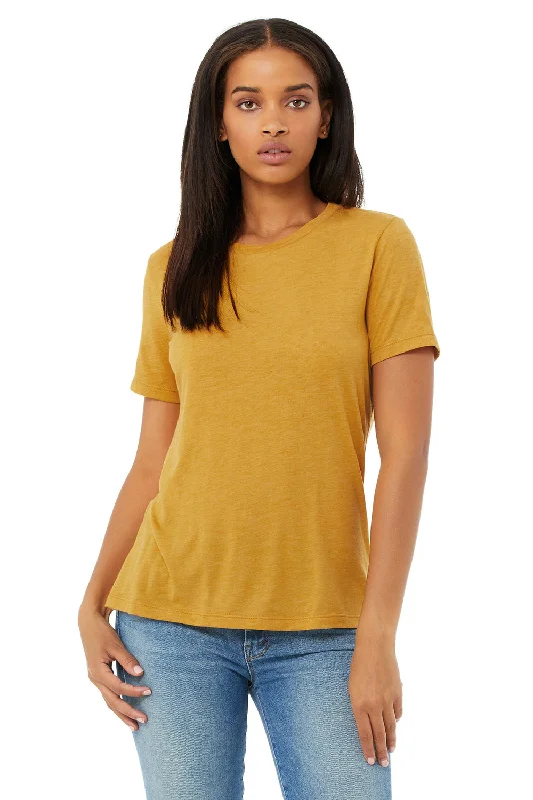 holiday art t-shirts -Bella + Canvas Womens Short Sleeve Crewneck T-Shirt - Mustard Yellow