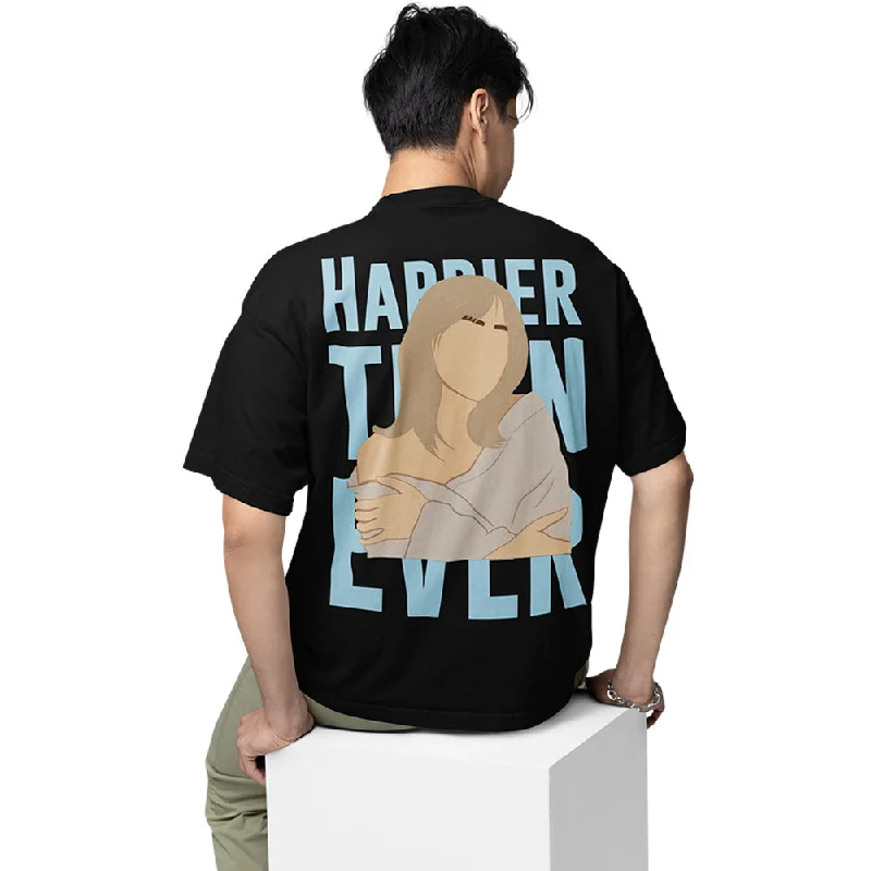 geek art t-shirts -Billie Eilish Oversized T shirt - Happier Than Ever