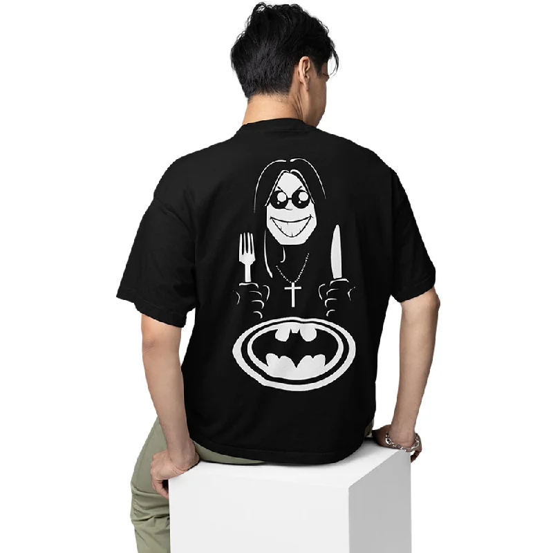 family graphic t-shirts -Black Sabbath Oversized T shirt - Bat Meal