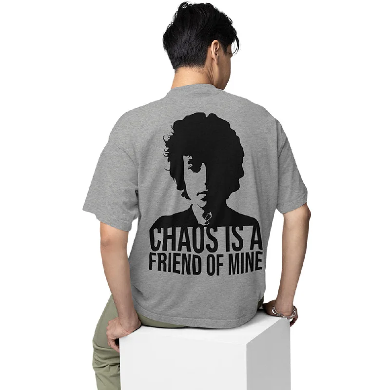 sci-fi t-shirts fans -Bob Dylan Oversized T shirt - Chaos Is a Friend Of Mine