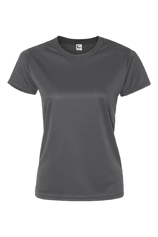 family vibe t-shirts -C2 Sport Womens Performance Moisture Wicking Short Sleeve Crewneck T-Shirt - Graphite Grey