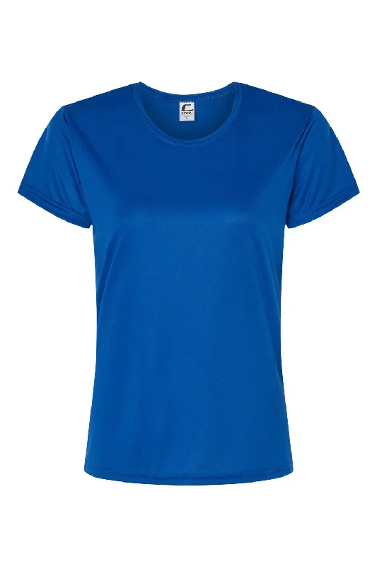 custom logo t-shirts -C2 Sport Womens Performance Moisture Wicking Short Sleeve Crewneck T-Shirt - Royal Blue