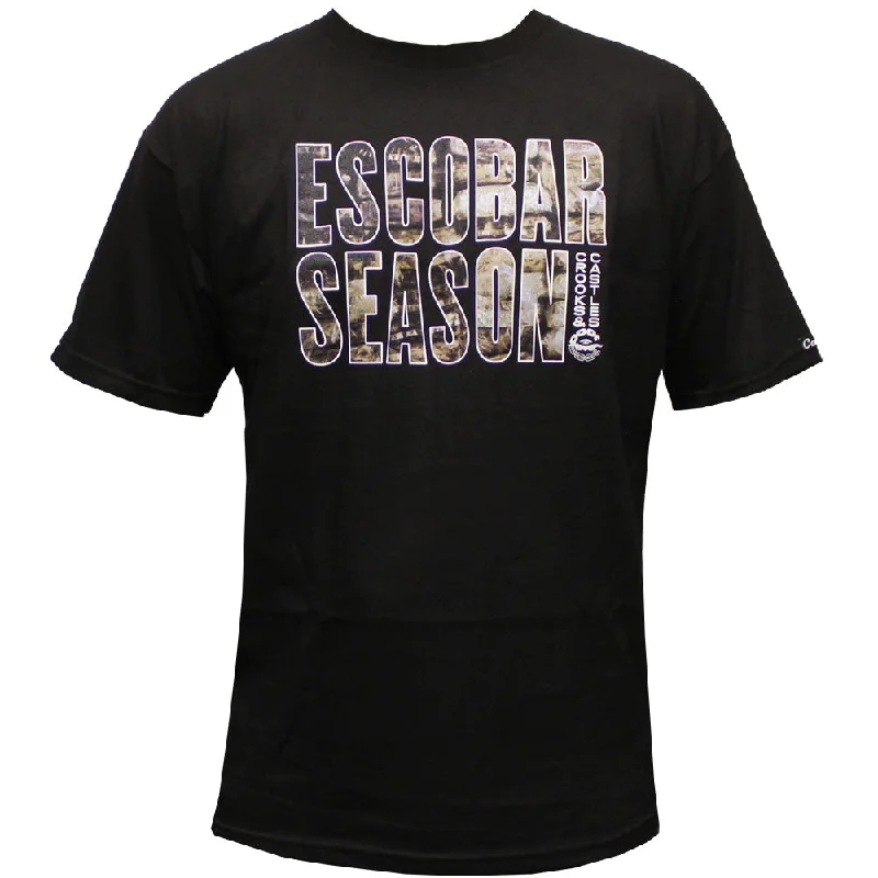 surf style t-shirts -Crooks & Castles Escobar Season T-shirt Black