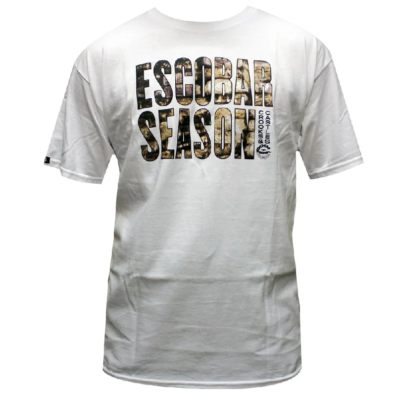 surf art t-shirts -Crooks & Castles Escobar Season T-shirt White