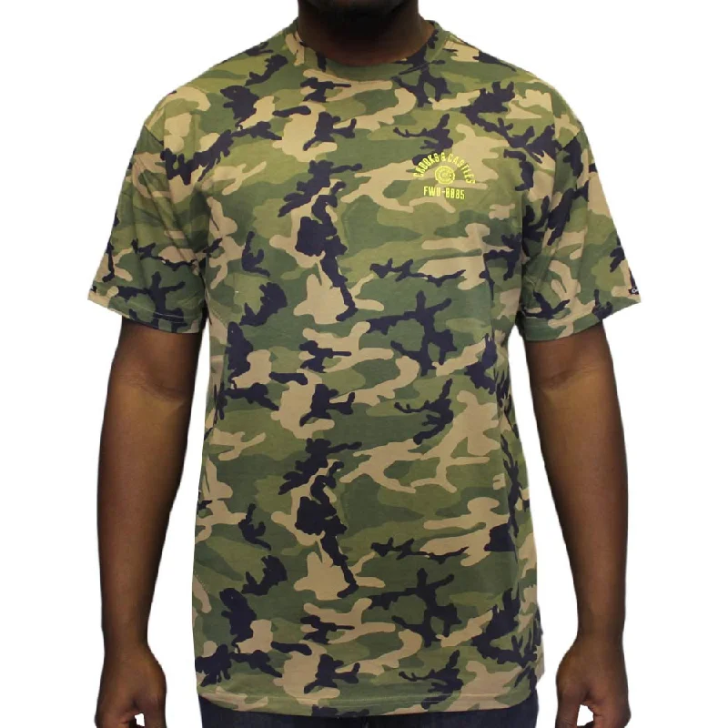 workout geometric t-shirts -Crooks & Castles Quiet Storm T-Shirt Military Camo