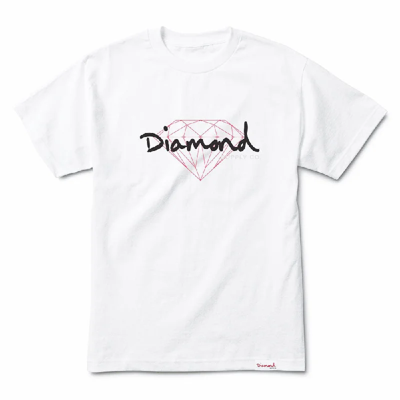 funny teacher t-shirts -Diamond Supply Co Brilliant Script T-shirt White