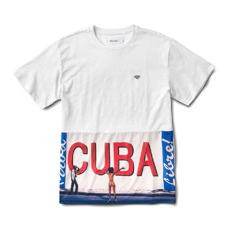 funny style t-shirts -Diamond Supply Co Cuba T-shirt White