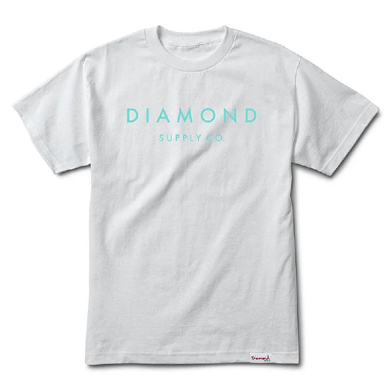 distressed style t-shirts -Diamond Supply Co Stone Cut T-shirt White