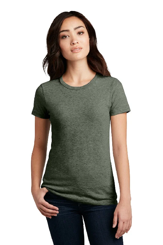 animal floral t-shirts -District Womens Perfect Blend Short Sleeve Crewneck T-Shirt - Heather Olive Green