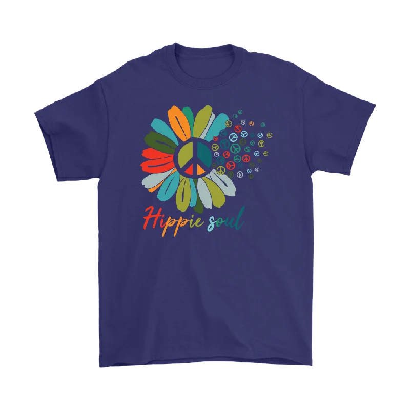 90s style t-shirts retro -HIPPIE SOUL Peace sign and Flowers Unisex T-Shirt