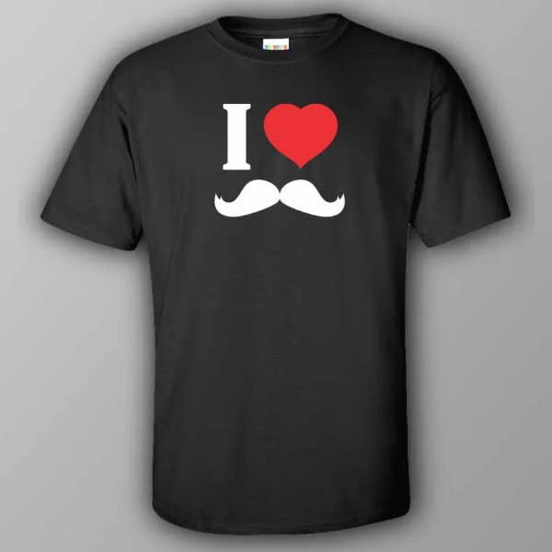 gamer girl t-shirts -I love moustache