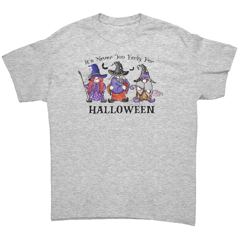 holiday floral t-shirts -It's Never Too Early for Halloween Garden Gnomes T-Shirt