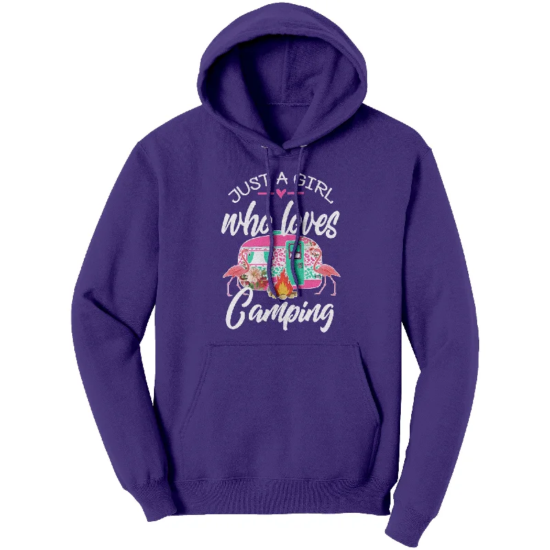 geek floral t-shirts -Just a Girl Who Loves CAMPING Unisex HOODIE