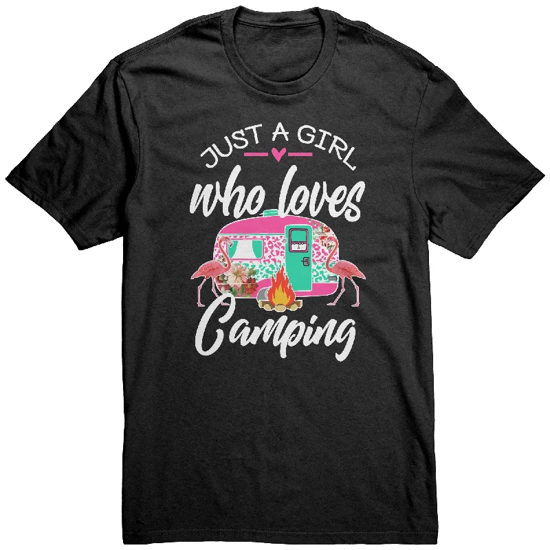 surf stripe t-shirts -Just a Girl Who Loves CAMPING Unisex T-Shirt