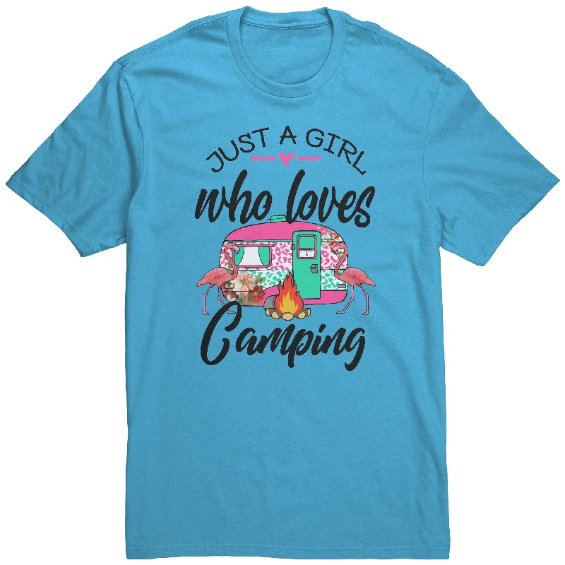 nerdy math t-shirts -Just a Girl Who Loves CAMPING Unisex T-Shirt