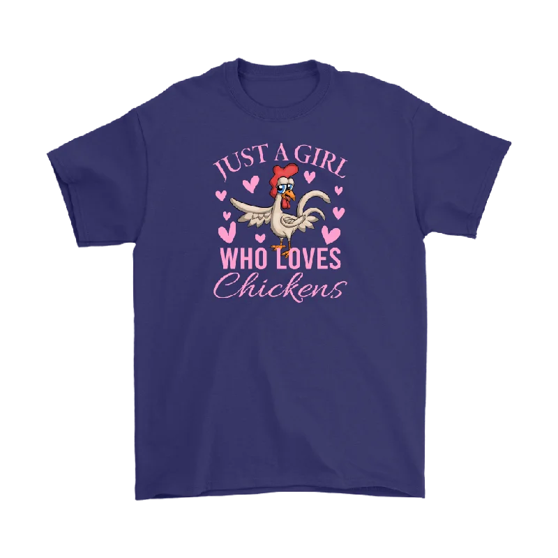 tie-dye v-neck t-shirts -Just a Girl Who Loves CHICKENS Unisex T-Shirt