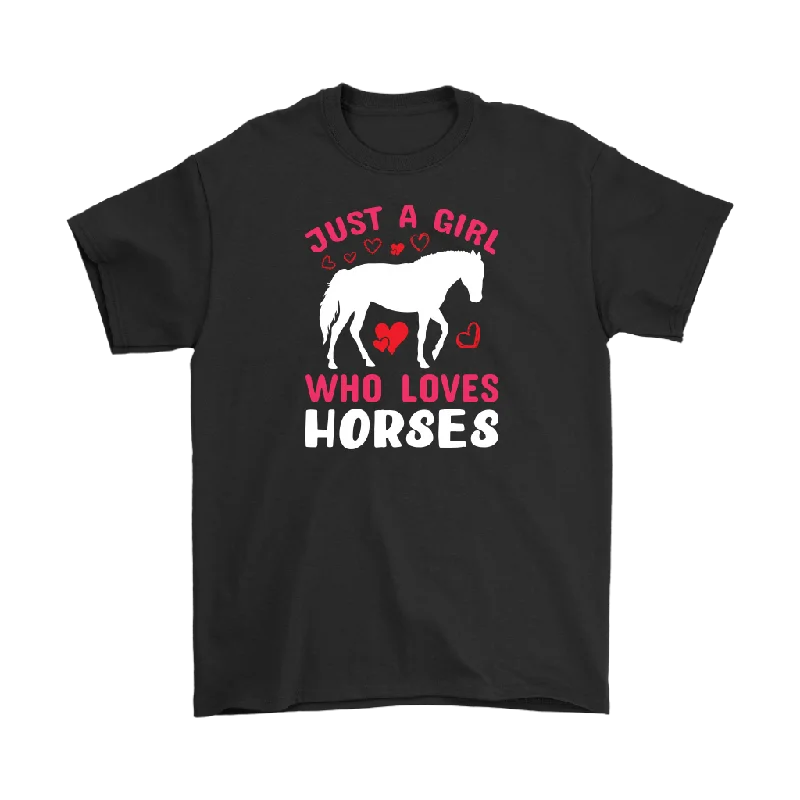 minimalist art t-shirts -Just a Girl Who Loves HORSES Unisex T-Shirt