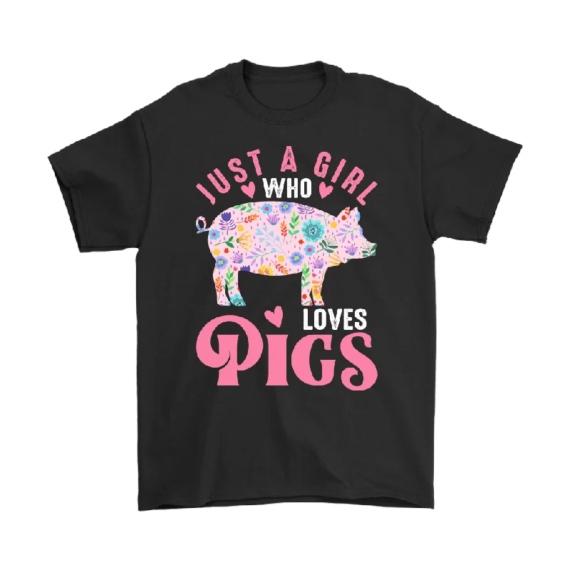 workout graphic t-shirts -Just a Girl Who Loves PIGS Unisex T-Shirt