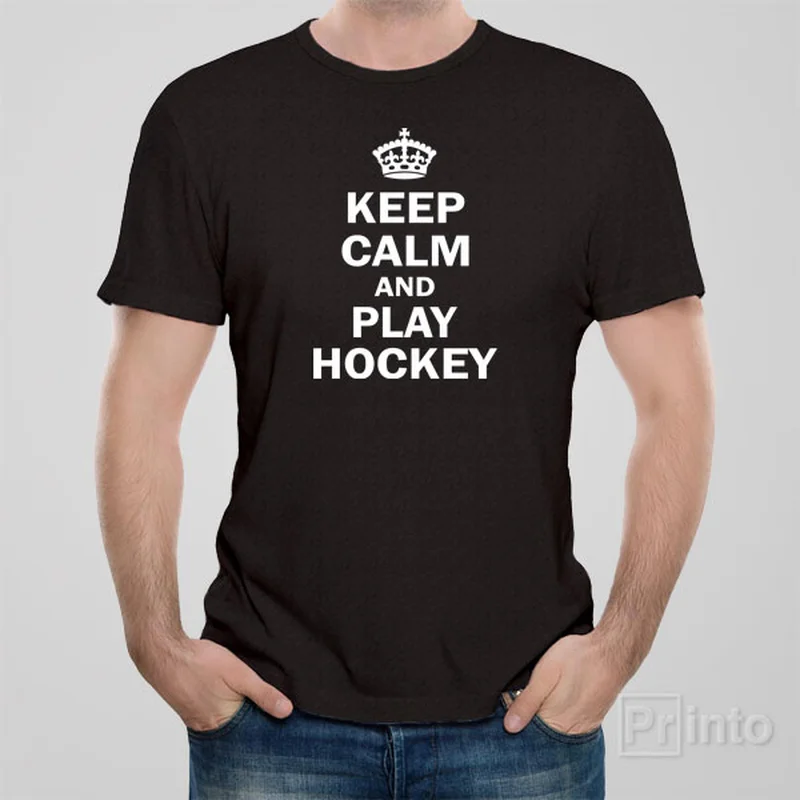 tie-dye v-neck t-shirts -Keep calm and play hockey - T-shirt