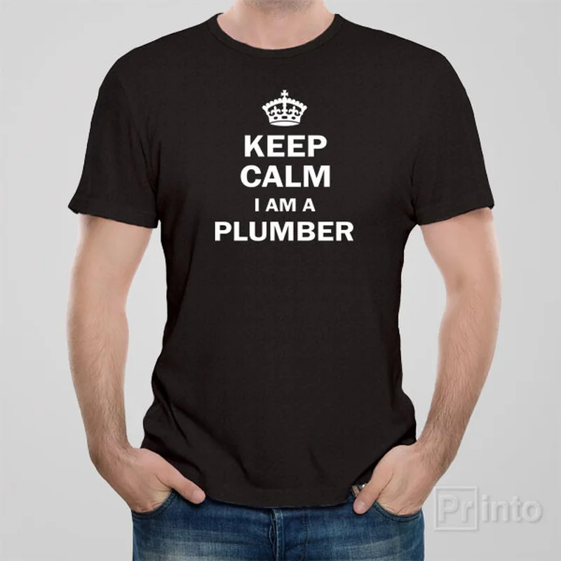 neon stripe t-shirts -Keep calm. I am a plumber - T-shirt