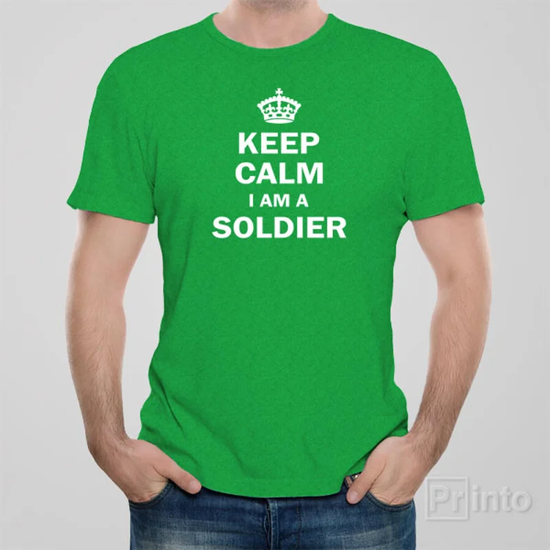 funny pet t-shirts -Keep calm I am a soldier - T-shirt