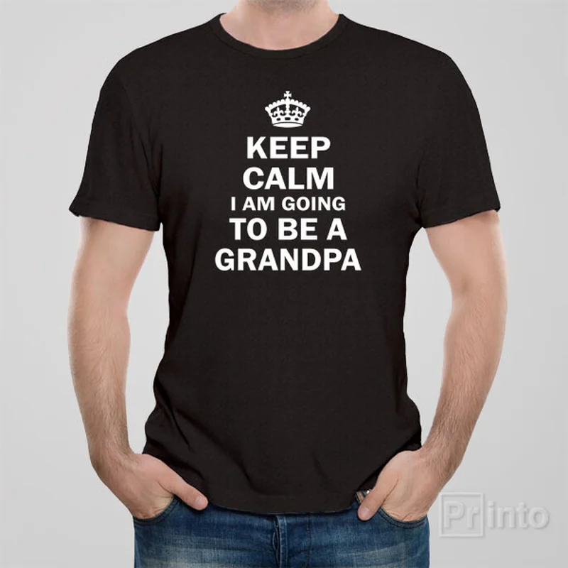 funny floral t-shirts -Keep calm I am going to be a grandpa - T-shirt